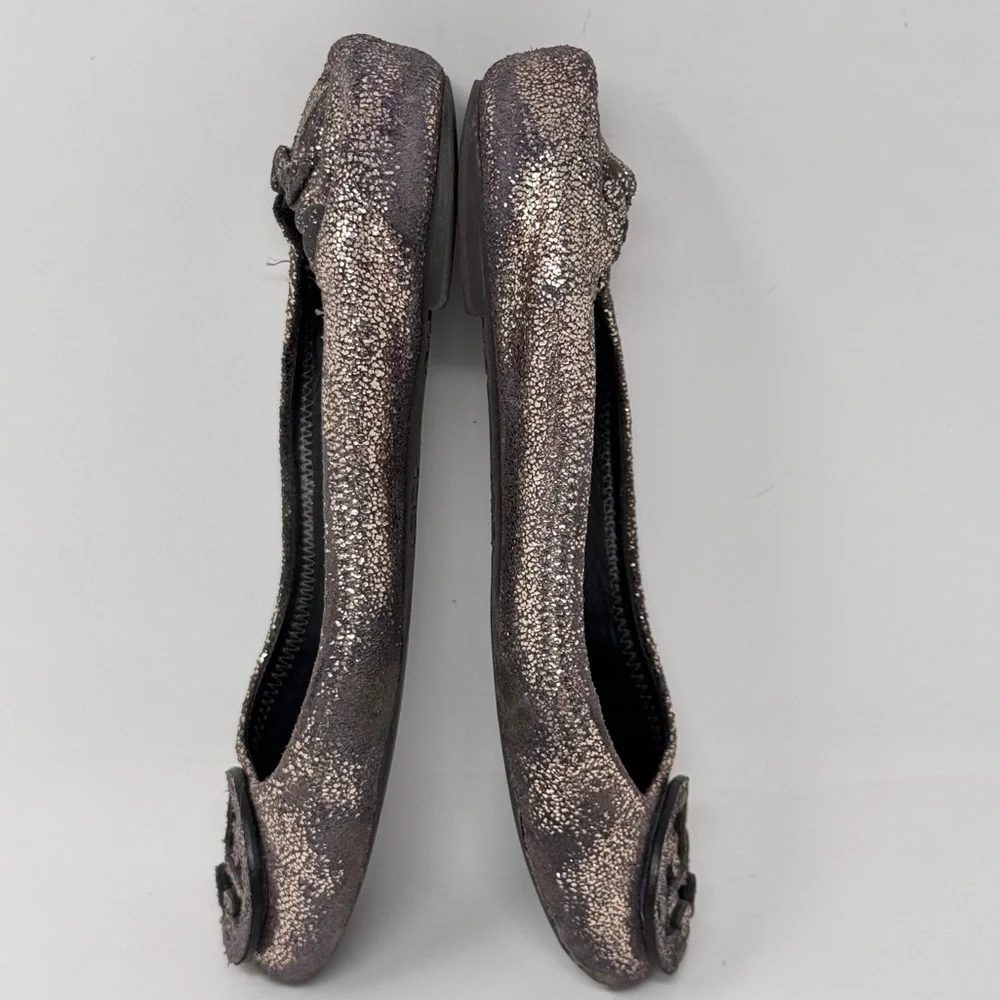 Tory Burch “Reva” Vintage Metallic Ballet Flats – Size 5